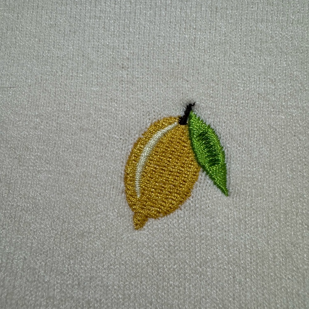 DownEast Cream Knit Embroidered Lemon 🍋 Top - Picture 6 of 6